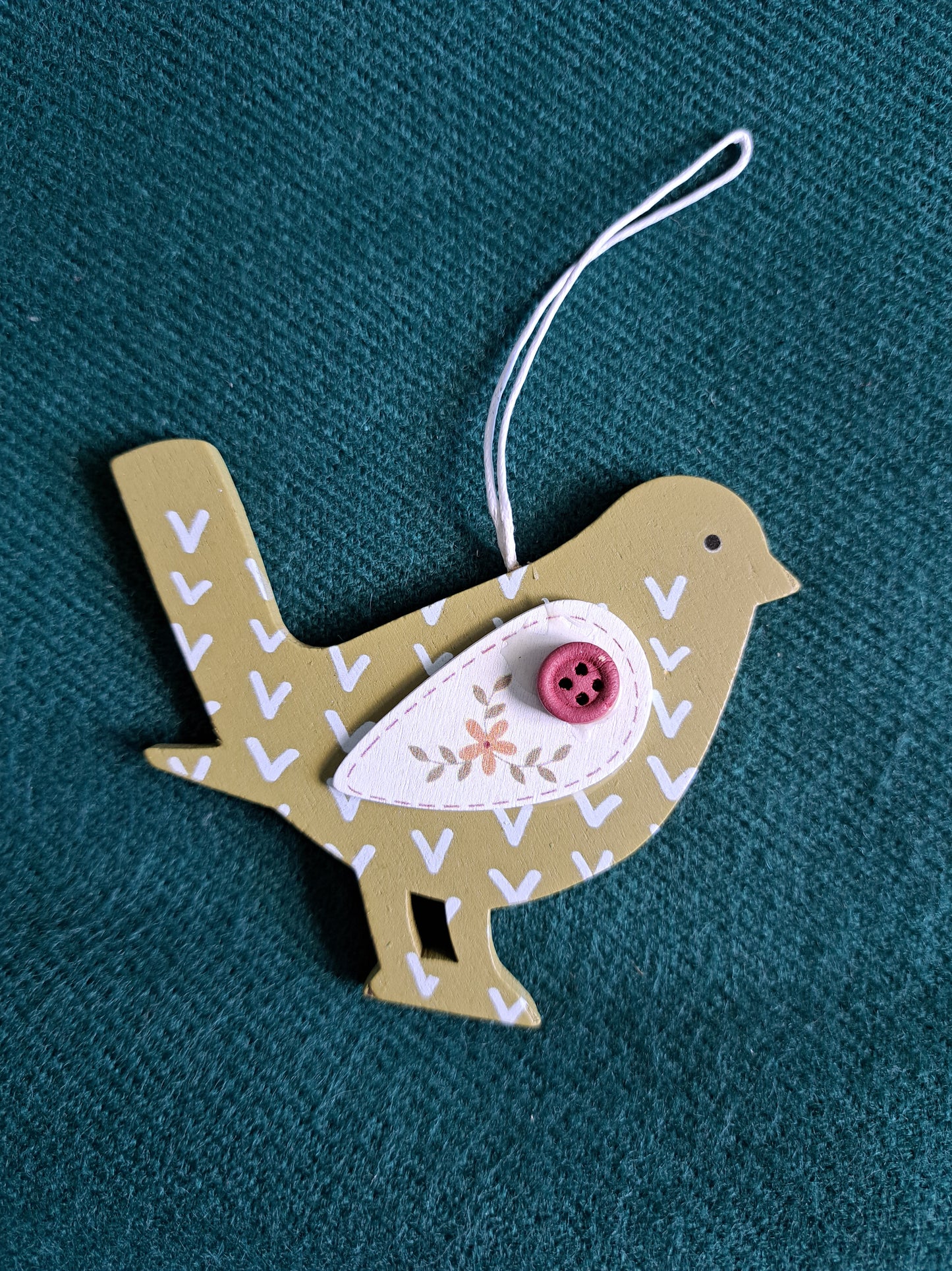 Wooden Bird Pedant on String