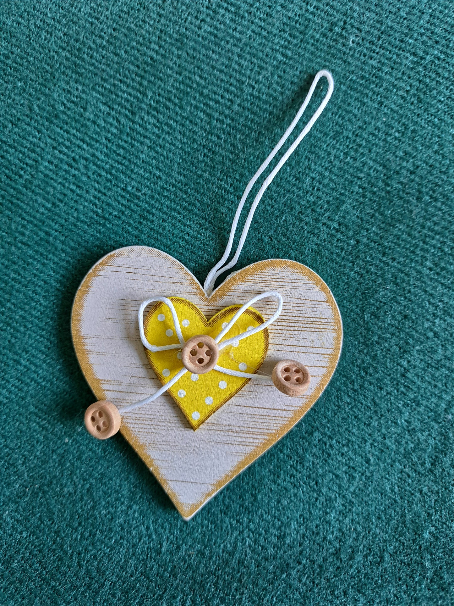 Wooden Heart Pedant on String
