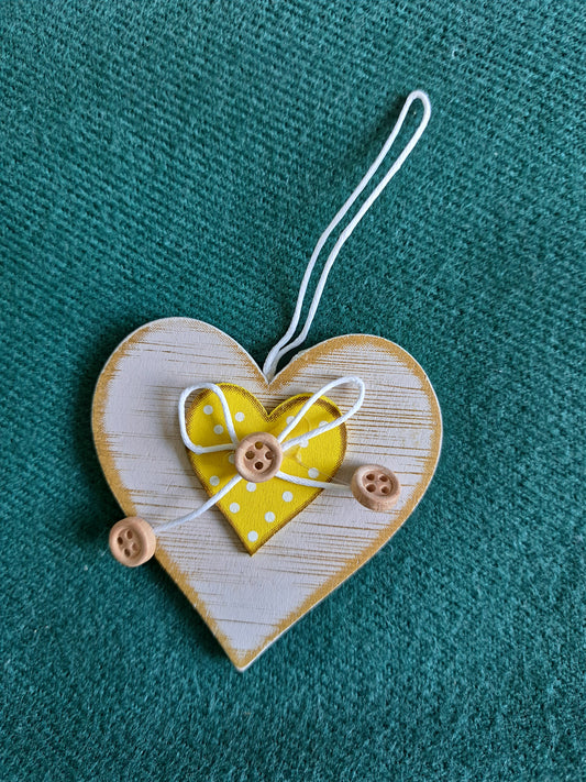 Wooden Heart Pedant on String