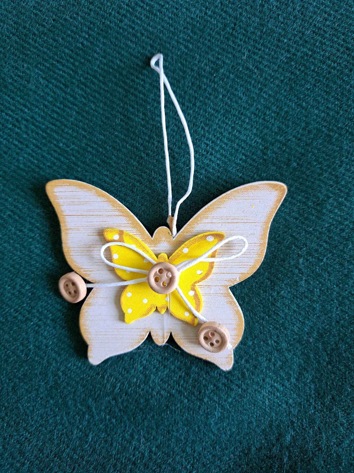 Wooden Butterfly Pedant on String