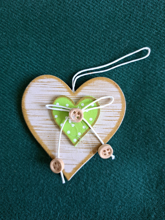 Wooden Heart Pedant on String