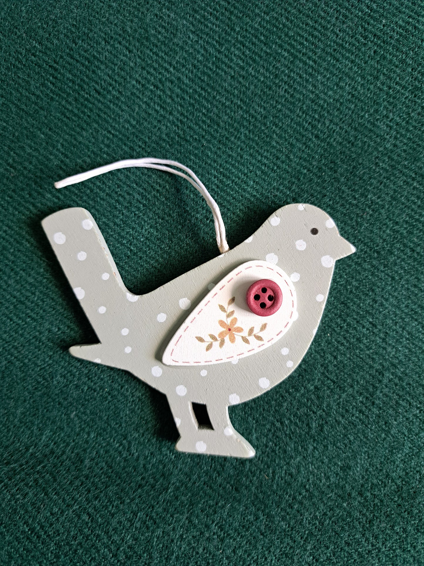 Wooden Bird Pedant on String