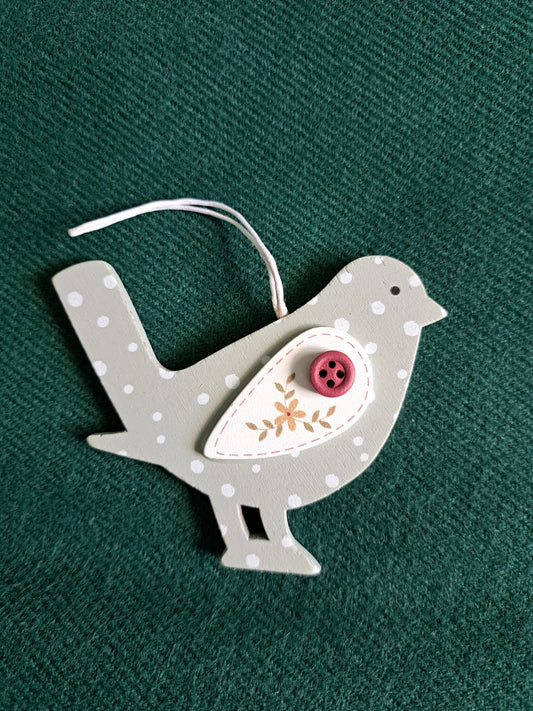 Wooden Bird Pedant on String