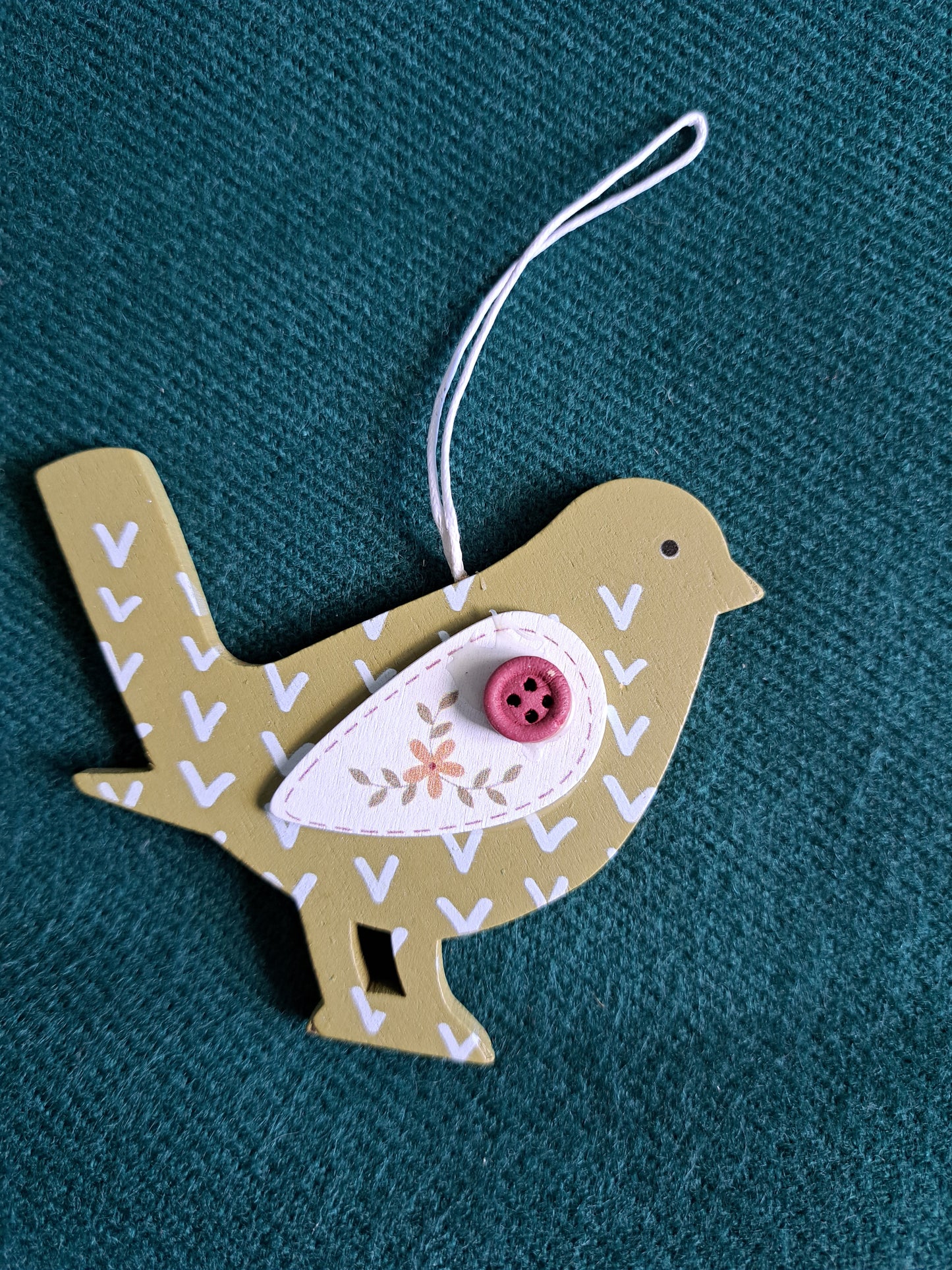 Wooden Bird Pedant on String