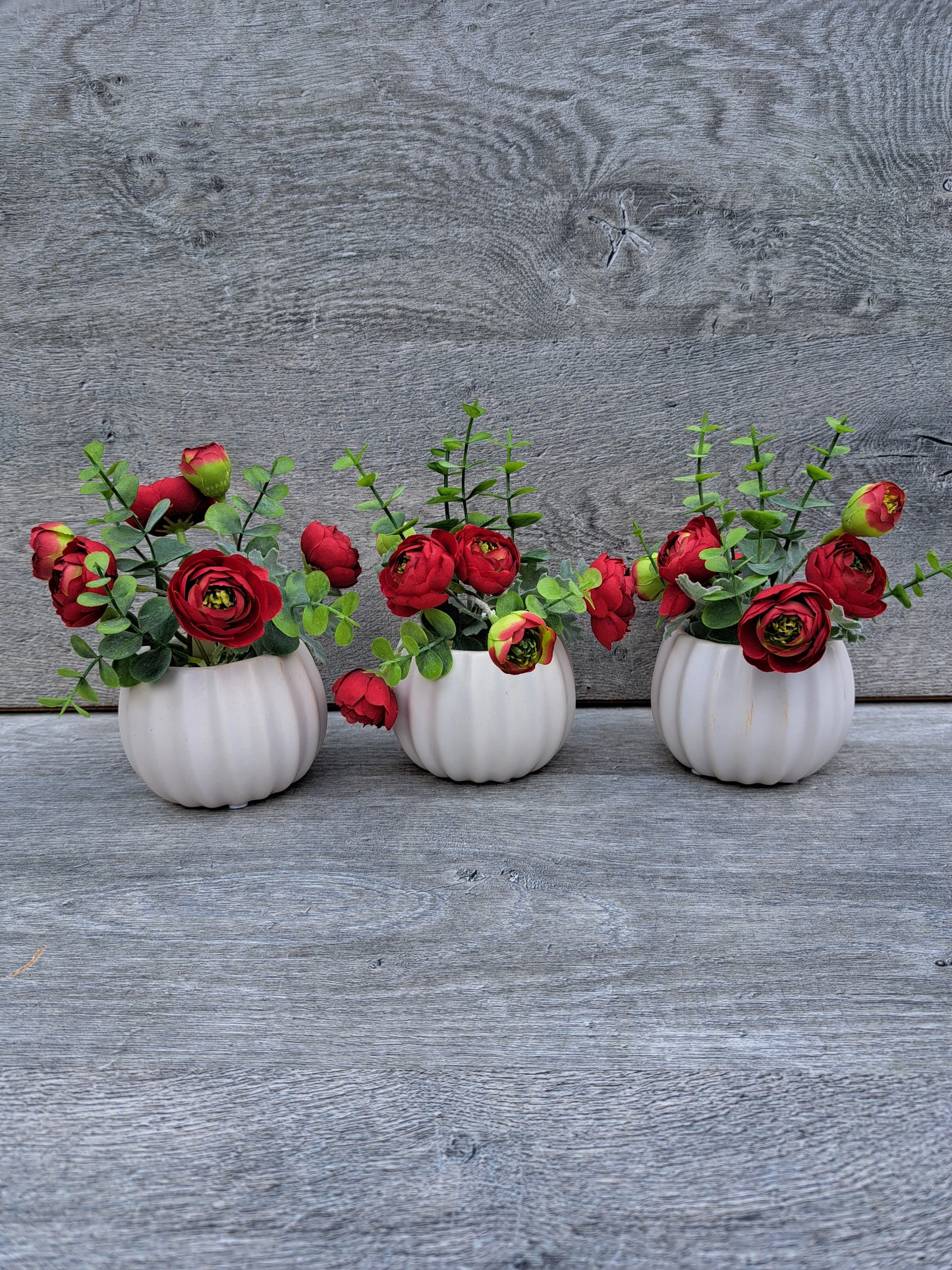 An Artificial Peony Rose Flowers in the Pot for Office or Home Decor