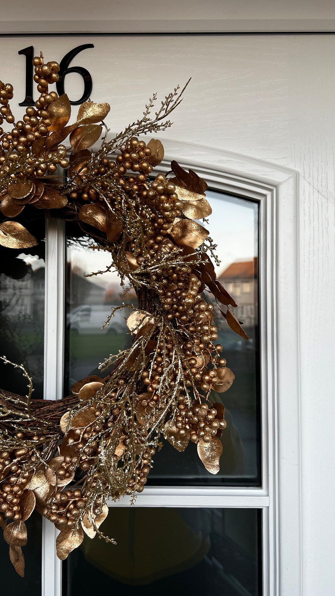 Golden/Brown Winter Wreath for Door